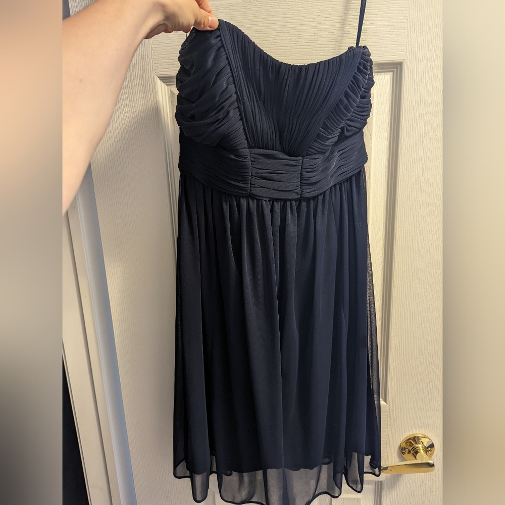 Strapless chiffon short dress size M from Le Chateau